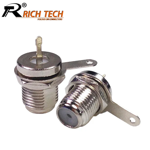 10pcs/lot F Connector F-type Female Bulkhead Jack Adapter RF Coaxial Coax Connector F Jack Socket Wholesales