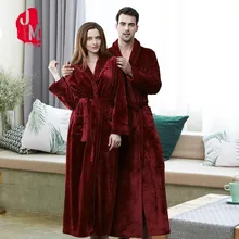 На зиму, теплые, фланелевые банные халаты Для мужчин Удлиненные банный халат мягкий плотное платье подружки невесты пеньюары домашний халат, одежда для сна, 100 кг можно носить