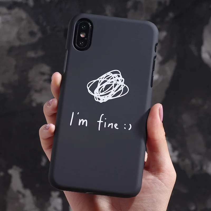 Чехол для телефона AKI iPhone 7 Plus чехол с надписью I'm Fine Жесткий ПК задняя крышка