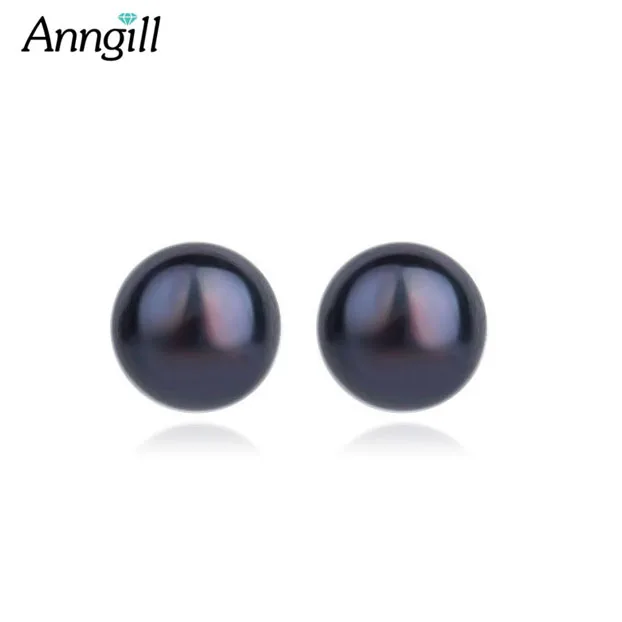ANNGILL Real Natural Freshwater Pearl Stud Earrings for Women Simple Style High Quality White Black Pearl Jewelry Weddings Gift|earrings for women simple|pearl stud earringsstud earrings - AliExpress