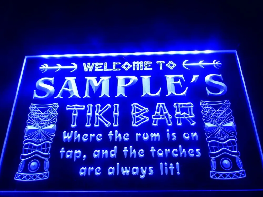 DZ014 именной персонализированный неоновый светодиодный светильник Tiki Bar для