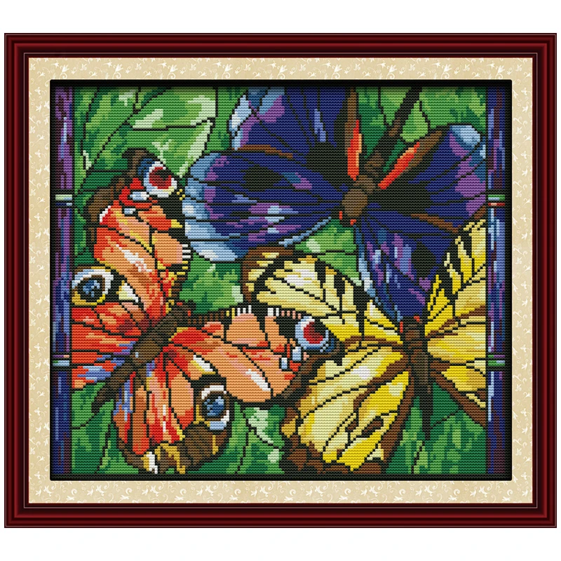 

Colorful Butterflies Patterns Counted Cross Stitch 11CT 14CT Cross Stitch Sets Wholesale Cross-stitch Kits Embroidery Needlework