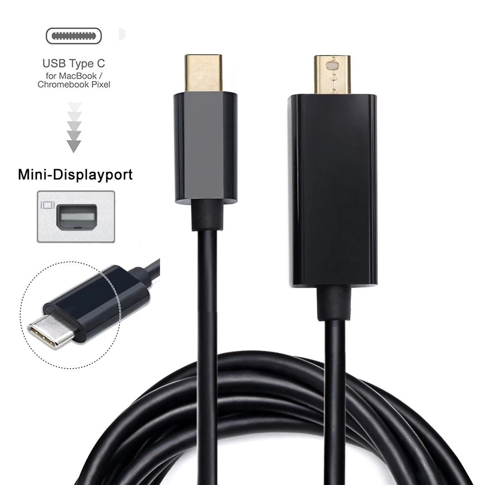 

1.8M USB 3.1 Type C USB-C to Mini DisplayPort DP Male 4Kx2K Monitor Cable for Macbook & Laptop