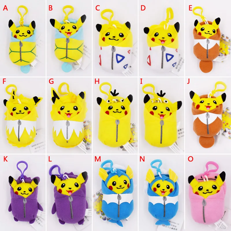 8-10 см Pikachu Косплей Eevee Jolteon Magikarp Togepi belgrle Gengar Ditto Psyduck подвеска брелок кулон Мягкие плюшевые игрушки