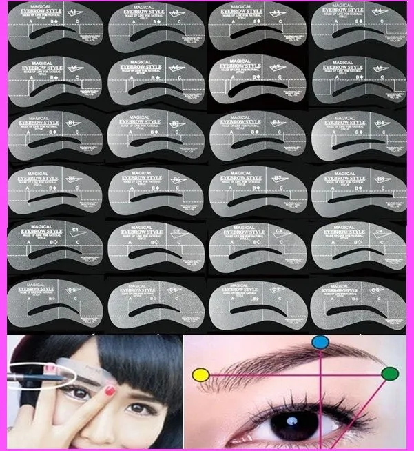 

Wholesale 24pcs/set Grooming Stencil MakeUp Shaping DIY Beauty Eyebrow Template Stencils Make up Tools Accessories