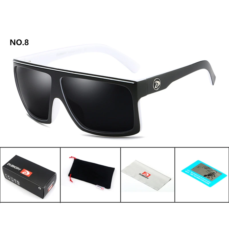 DUBERY мужские летние поляризованные женские очки для вождения оттенки солнцезащитные очки Квадратные ретро брендовая люксовая дизайнерская UV400 - Цвет линз: 8