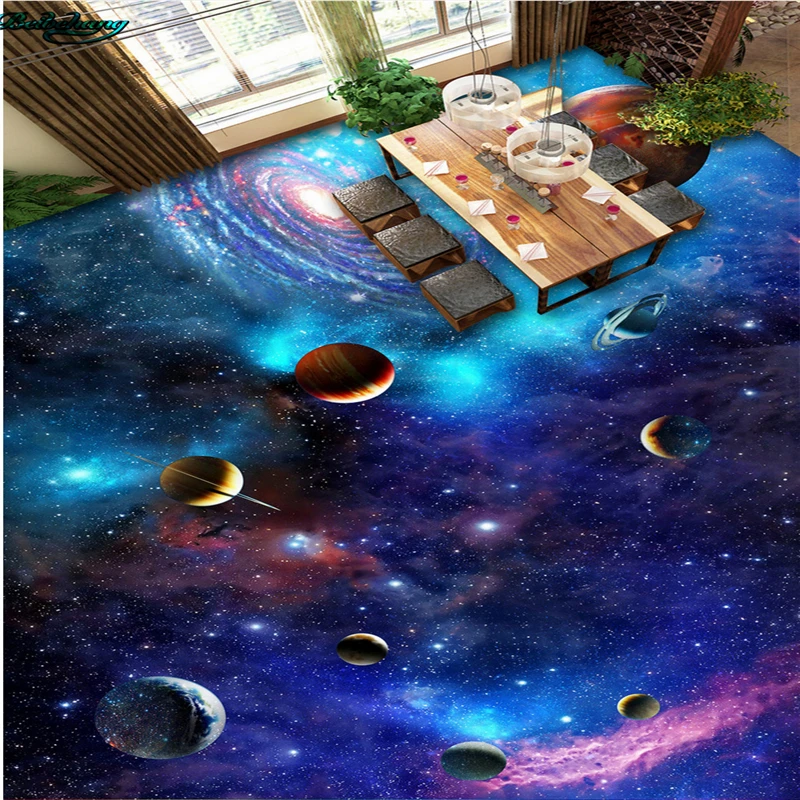 beibehang Large custom flooring universe Galaxy Star 3D 3D painting ...