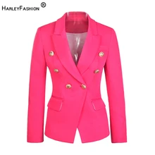 HarleyFashion европейские американские Подиумные дизайнерские высококачественные уличные стильные блейзеры двубортный женский модный блейзер