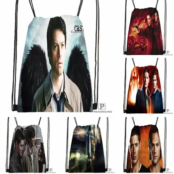 

Custom Dean and Sam Supernatural Drawstring Backpack Bag Cute Daypack Kids Satchel (Black Back) 31x40cm#180531-04-30