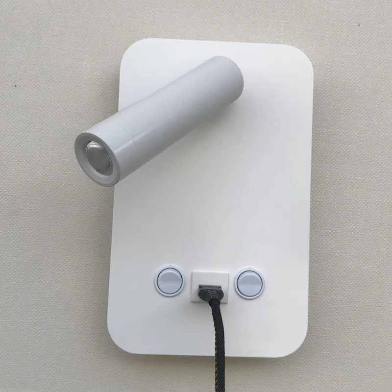 Topoch USB прикроватная лампа белый/черный 5V 2A зарядное устройство 6W светодиодный