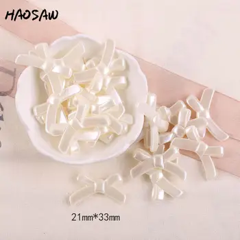 

HAOSAW Choose 10pcs/lot Cute Beads Material/Bow Style/Imitation Pearl Beads/DIY Fashion Jewelry Accessories/Handmade Suppliers
