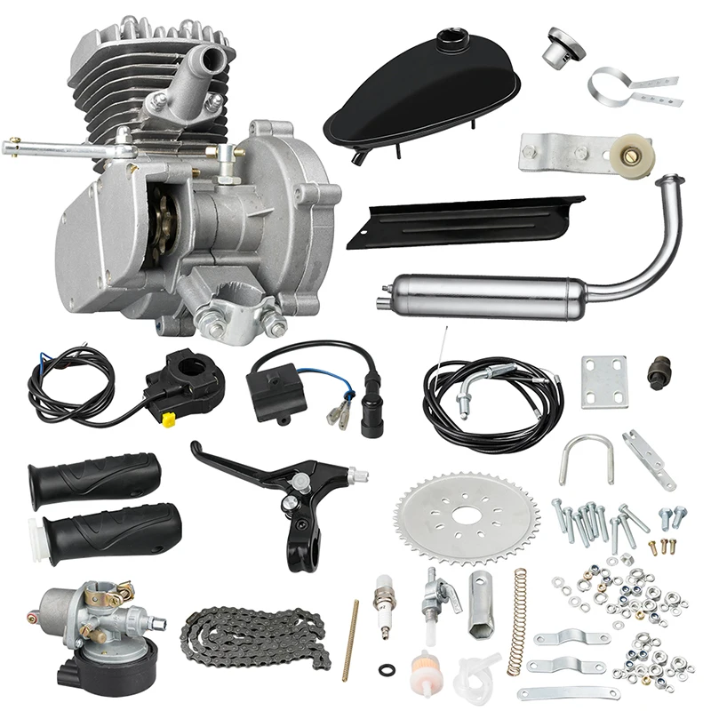 Flash Deal 80CC Gasoline Motor For Motorcycle Bicycle, Gas Petrol Motor Complete Kit With Fuel Tank And Throttle 2-Stroke Petrol Engine Set 0