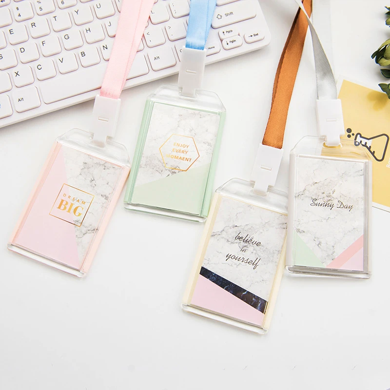 

Travel Fashion Marble Card Bag Women Acrylic ID Holders Cute Pink Bank Bus Credit Card Wallet Chain Case Holder Keyring Key Gift