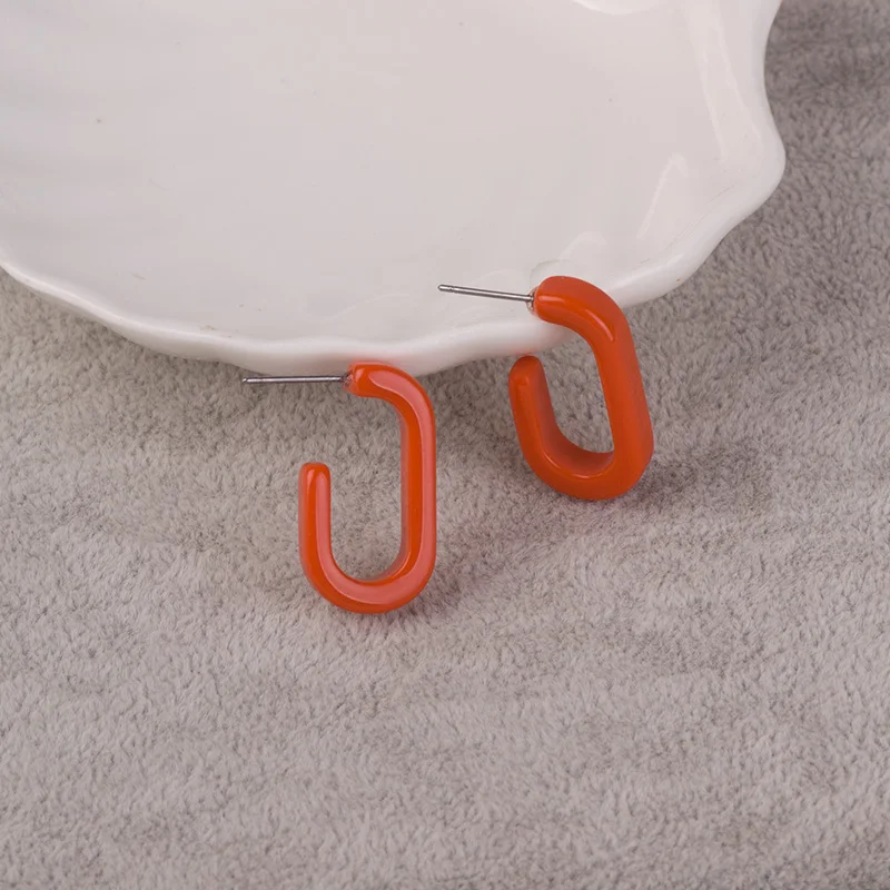 Vintage New Fashion Resin Long Big Drop Earrings for Women Geometric Red Acrylic Earring For Girls Party Gifts Jewelry Brincos (2)