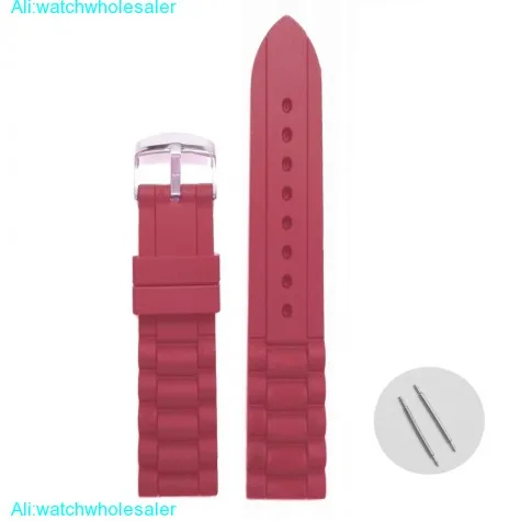16mm Magenta Color Silicone Jelly Rubber Ladies Watch Band Straps WB1002F16JB