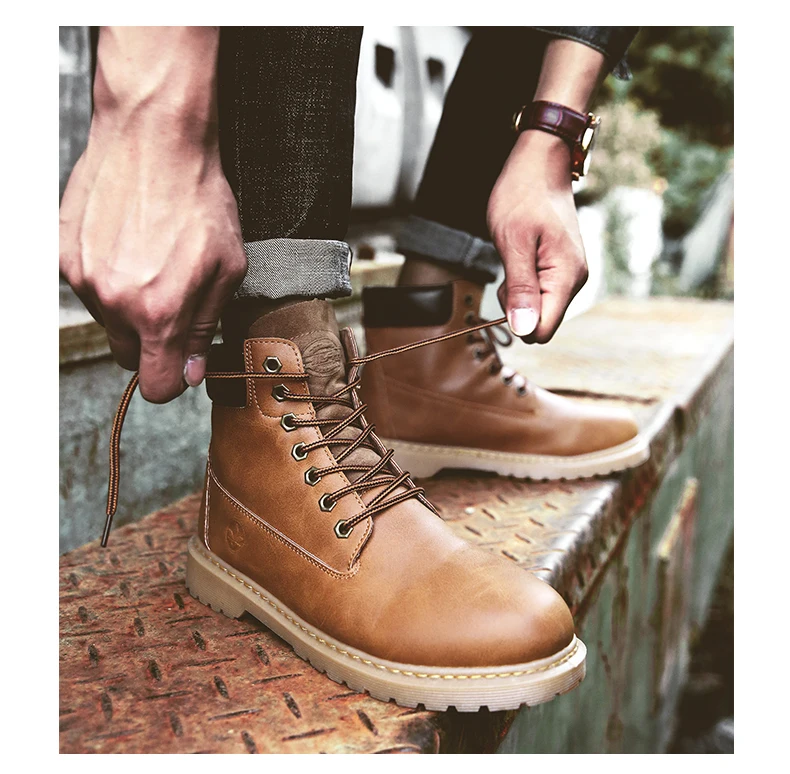 ALEADER/Новинка; недорогие мужские ботинки timber; модные повседневные ботинки-дезерты для мужчин; Черная рабочая обувь на шнуровке; классическая обувь для влюбленных; land