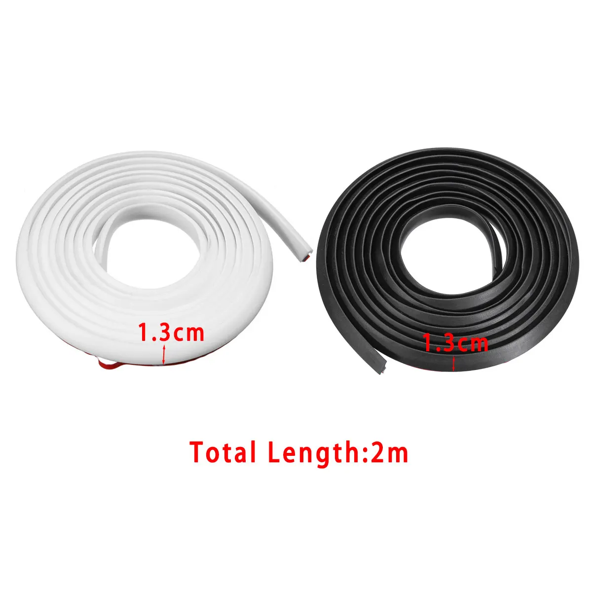 2M Slanted T-Type Car Door Gap Rubber Sealing Strip Sticker Seal Sound Insulation Weatherstrip Edge Sealant Black White