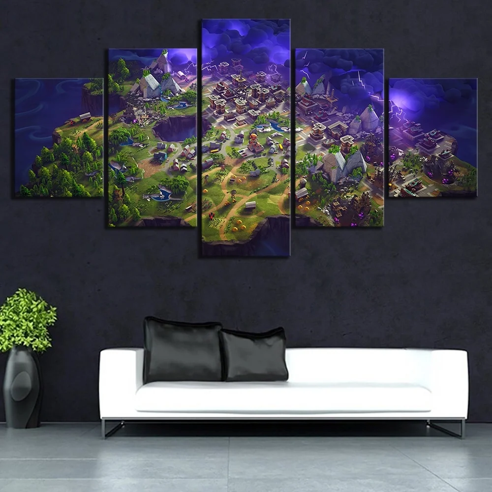 

5 panel diamond paintings Battle of the Royal Fortress Game Picture Diamond painting. Cross stitch modern canvas wall art wall