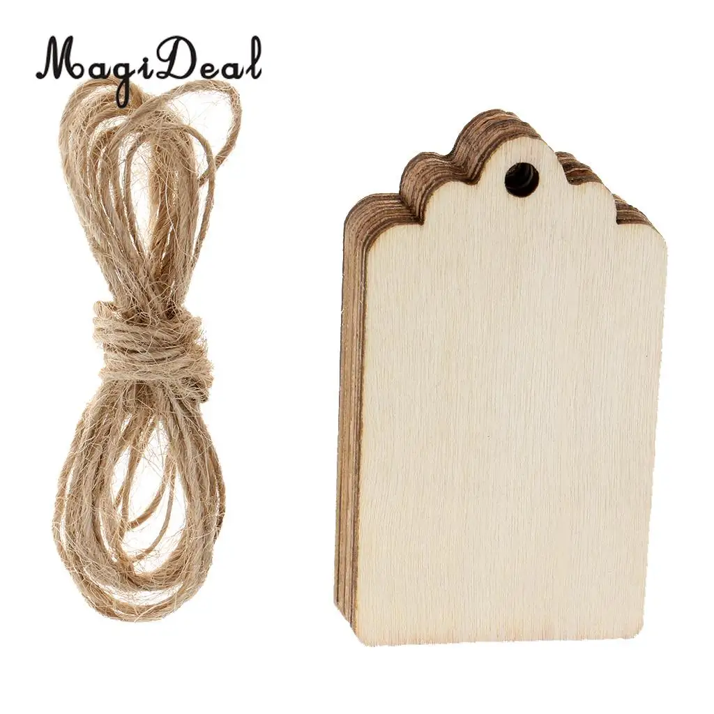 

20pcs Unfinished Wood Tags Wooden Gift Tags for Wedding Party Decoration
