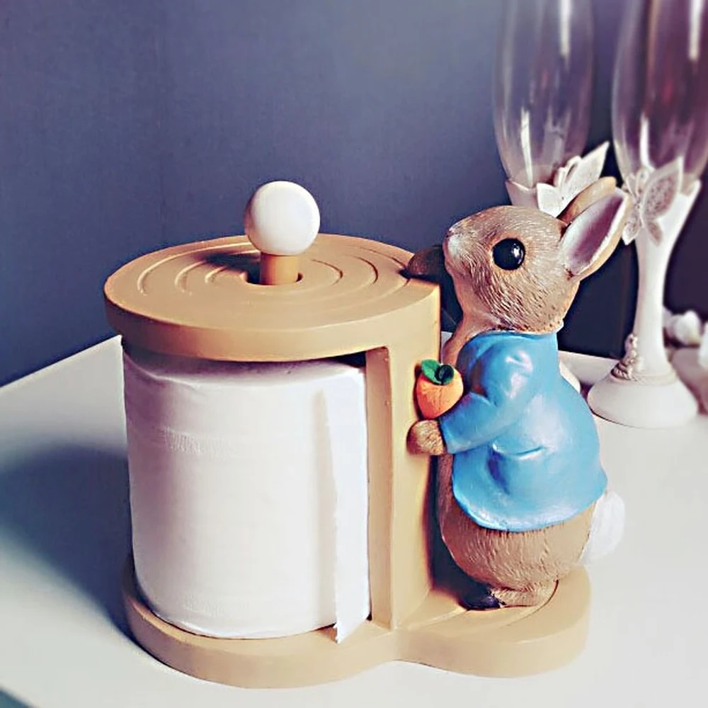 

Rabbit bathroom toilet living room tissue holder tube box cute creative toilet roll holder kitchen restaurant home LO67441