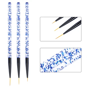 

3Pcs/set Nail Art Brush For Manicure Gel Brush Painting Dotting Pen Carving Tips Manicure Salon Tools