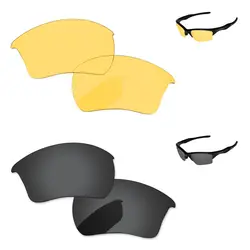 Черный и кристалл желтый 2 пары Замена оптические стёкла для Половина Куртка 2,0 XL Солнцезащитные очки женщин рамки 100% UVA и UVB защиты