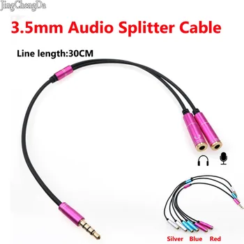 

JCD Audio Splitter Cable 3.5mm Male to 2 Port 3.5 Female with Mic 3.5 Extension Aux Cable Adapter for phones/PC Laptop