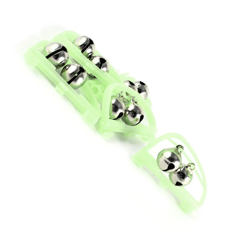 5 Pcs Double Bell Fish Pole Rod Fishing Light Alarm Bells Green