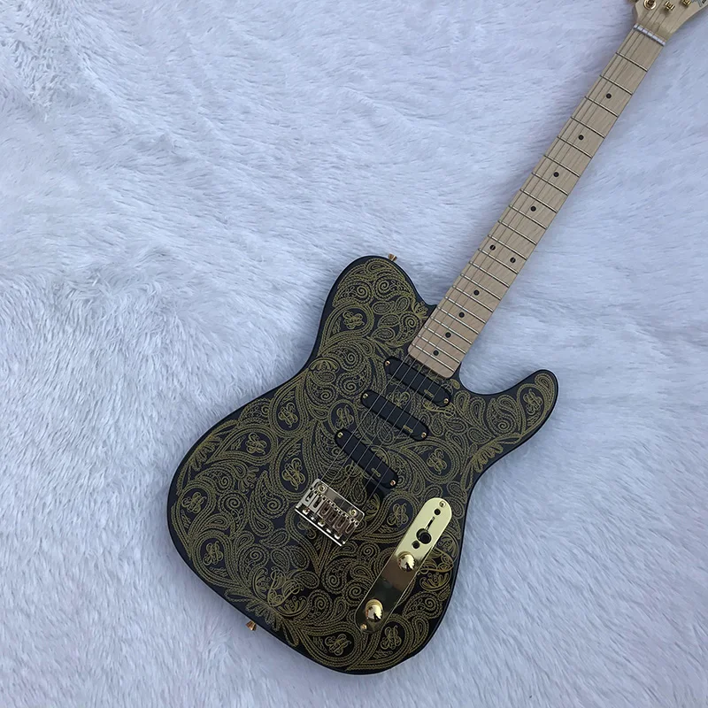 

39 Inch Golden TELE Electric Guitar, Gold Closed String Button