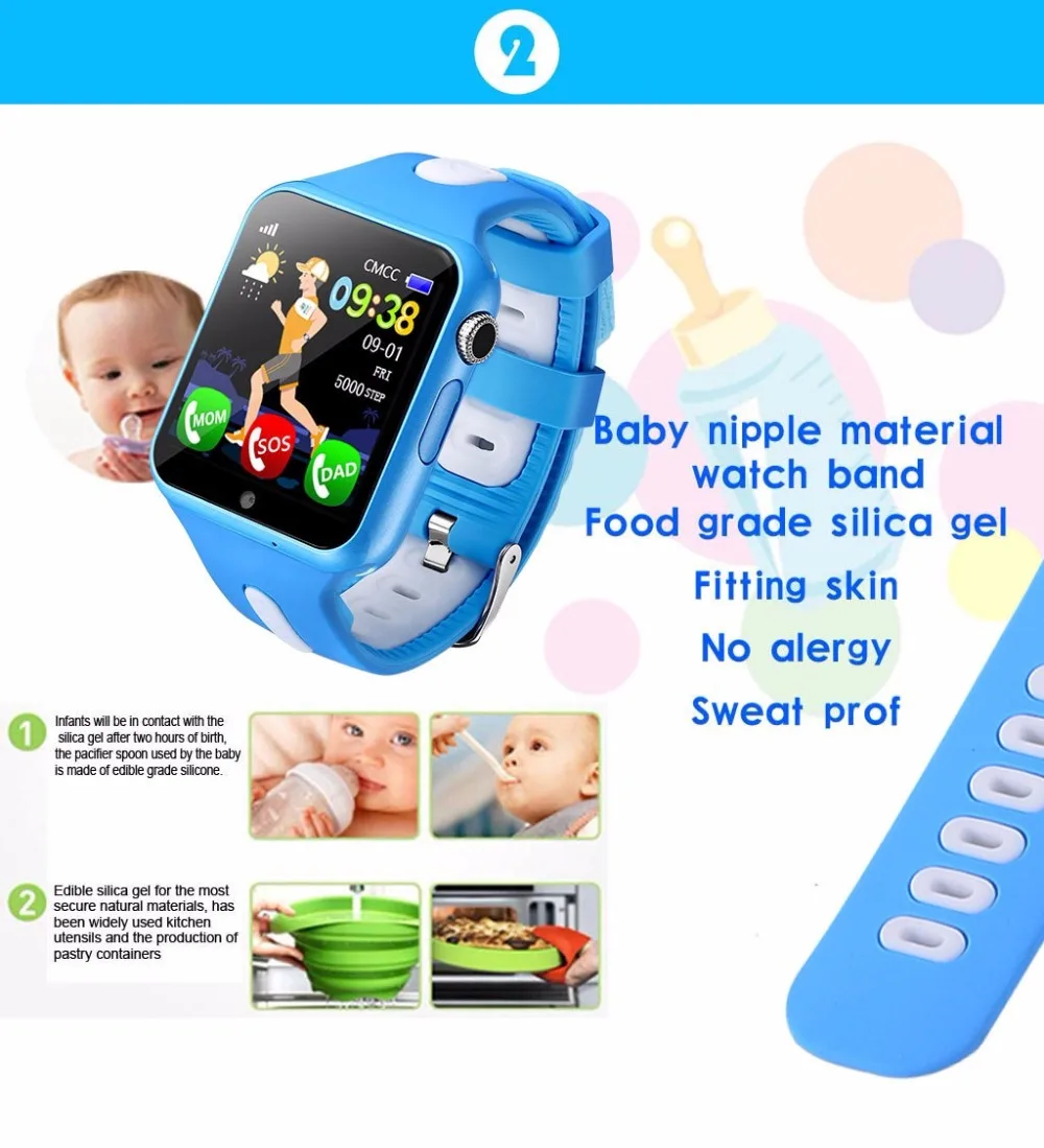  Kids Smart Watch GPS Children LBS Location Sport Child Smartwatch Waterproof Support SIM Card Camer - 32889341101