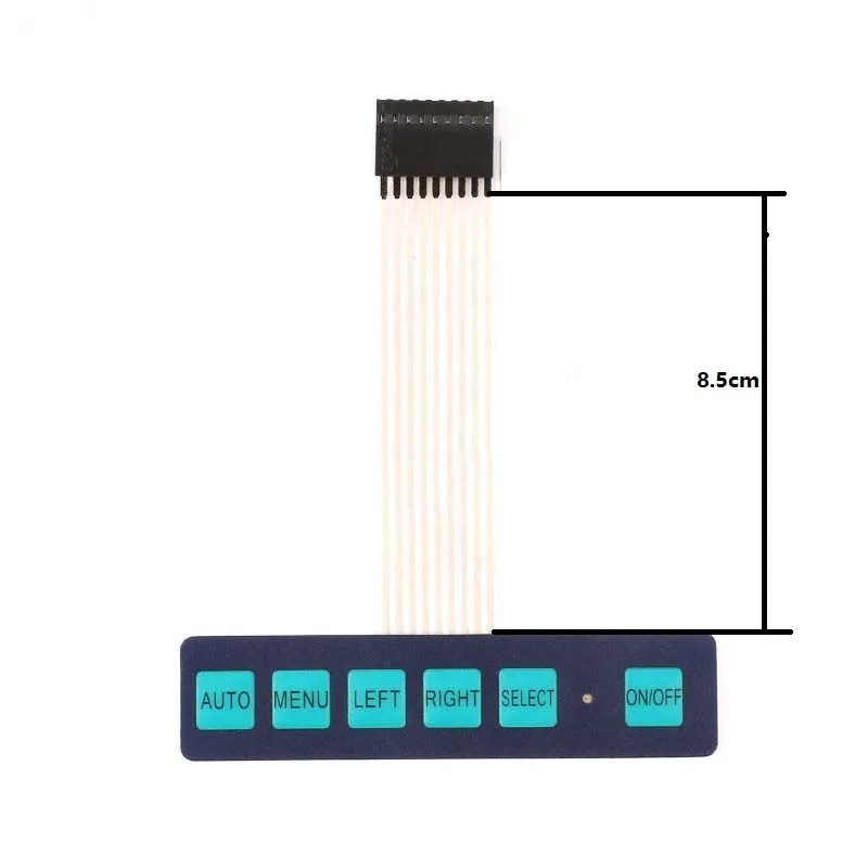 

Free shipping 5pc 1 row 6 key membrane switch/ Thin film button control panel 1*6 membrane switch extended keyboard With led