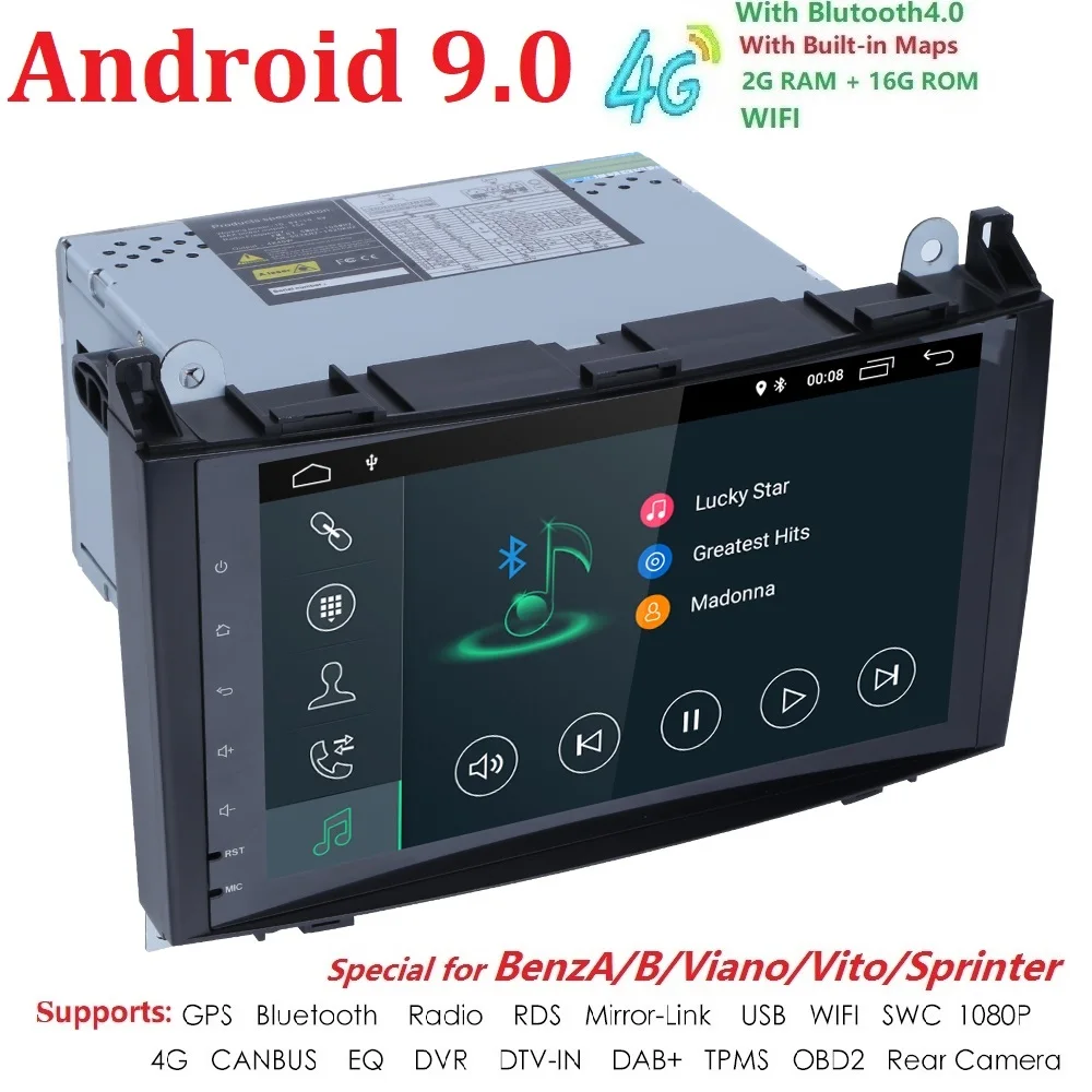 Flash Deal HD 2din Android 9.0 Car GPS Head unit for Mercedes Benz B200 A B Class W169 W245 Viano Vito W639 Sprinter W906 Bluetooth Radio 4