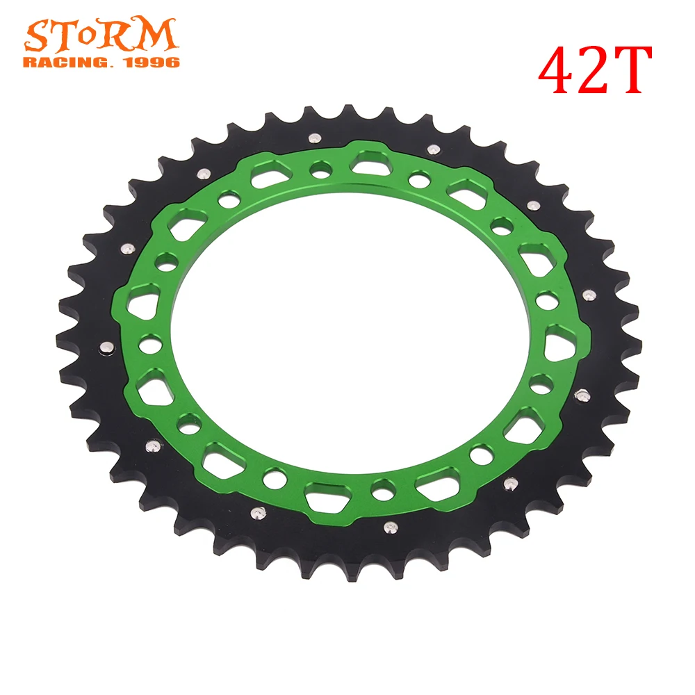 42, 44, 46, 47, 48, 49, 50, 51, 52, модель Т зубы мотоцикл Сталь Алюминий композитный Задняя звездочка для KAWASAKI KX KLX KDX 125 200 250 300 500
