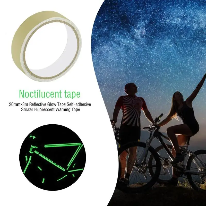 Best 20mmx3m Reflective Glow Tape Self-adhesive Sticker Fluorescent Warning Tape Cycling Warning Security Tape 4