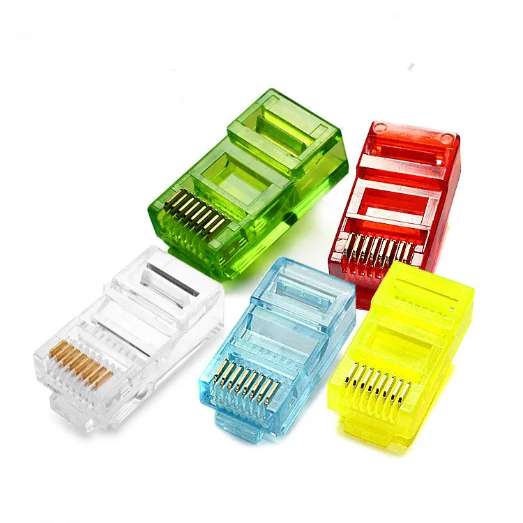

20/50/100PCS RJ45 Ethernet Cables Module Plug Network Connector RJ-45 Crystal Heads Cat5 Color Gold Plated Cable