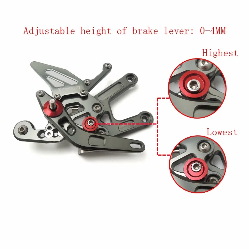 KEMiMOTO новые задние комплекты 2007-2012 CBR 600 RR CNC регулируемые Задние подножки для Honda CBR600RR 2007 2008 2009 2010 2011 2012