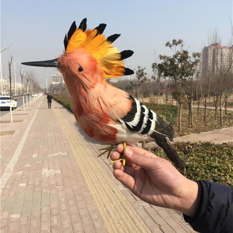 

simulation hoopoe bird model foam&feathers large 35cm feathers hoopoe handicraft,home garden decoration gift a307
