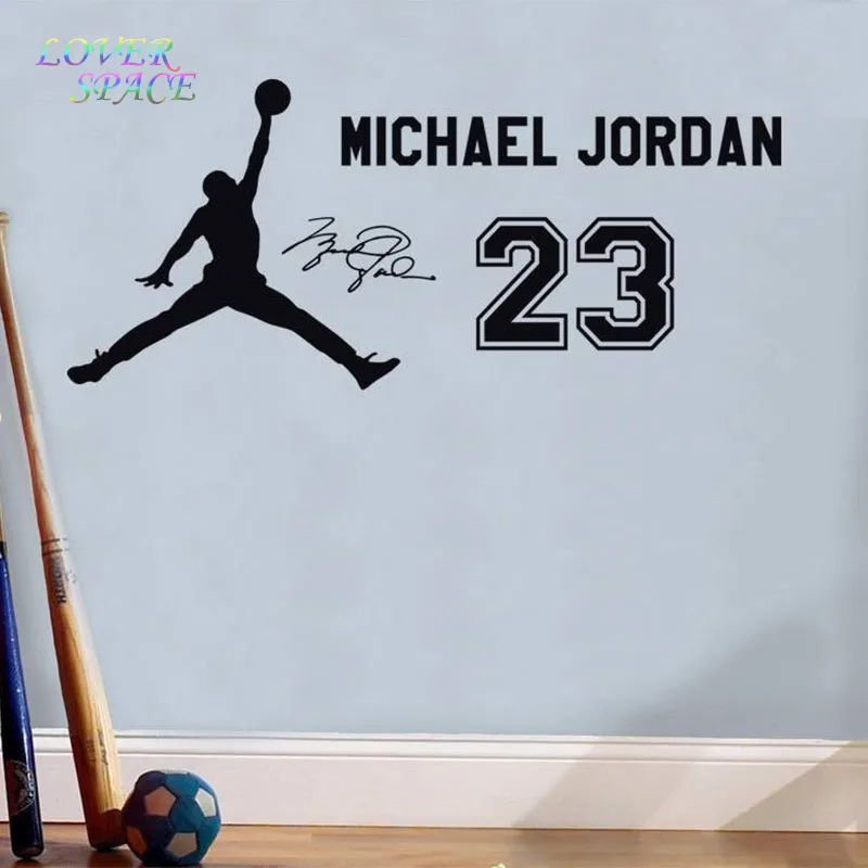 MICHAEL JORDAN 23 Decal Wall Sticker Home Decor Basketball Sports