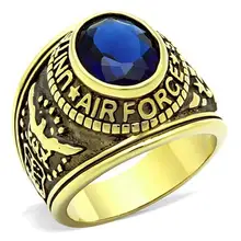 Fuerza aérea estadounidense anillo militar 316 de acero inoxidable chapado Montana piedra principal IP sin plomo de protección ambiental de material