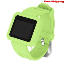 LANDFOX Замена горячая Распродажа силиконовые пряжки наручные часы ремешок ремень с чехлом защита для Fitbit Blaze Прямая