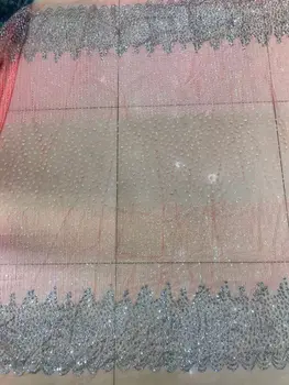 

new arrival L-22519 glitter lace fabric for sexy dress shinning glued glitter Embroidered net Lace Fabric