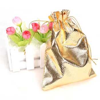 

10pcs Drawable Organza Pouch Christmas Wedding Gift Jewelry Bag silver/gold Adjustable Jewelry Packing Drawstring Velvet bag
