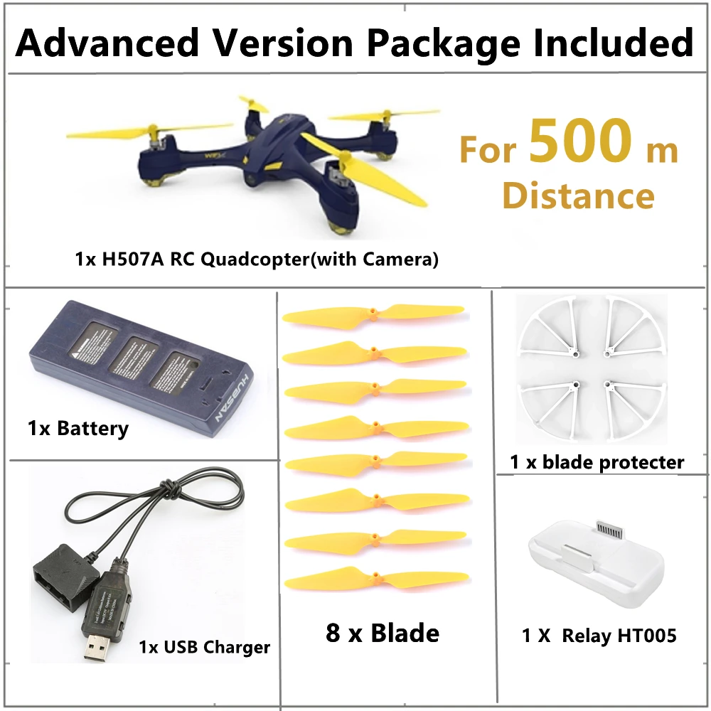 Квадрокоптер Hubsan H507A + с дистанционным управлением X4 Star Pro приложением GPS Waypoint WIFI FPV