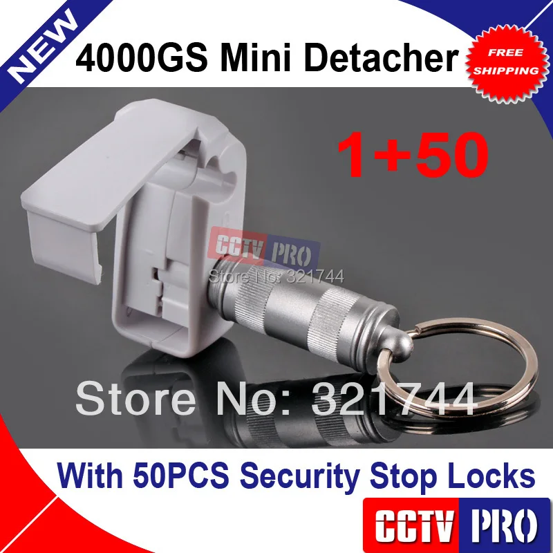 

51pcs/lot Strong mini Bullet Detacher 4000GS Anti-Theft Security Stop Lock+Magnetic detacher EAS Tag Stop Lock Security Lock
