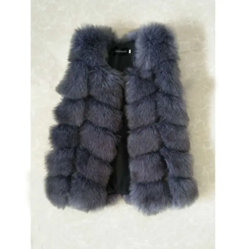 Ragazza Smanicato Giubbino Senza Maniche Gilet in Pelliccia Faux per Bambine Giacche