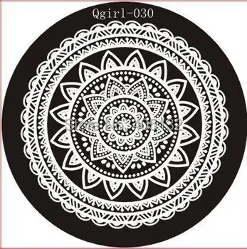 

Free Shipping 20pcs/lot Qgirl021-040 Round Shape High Quality Blue Film Nail Art Stamping Image Plate Stainless