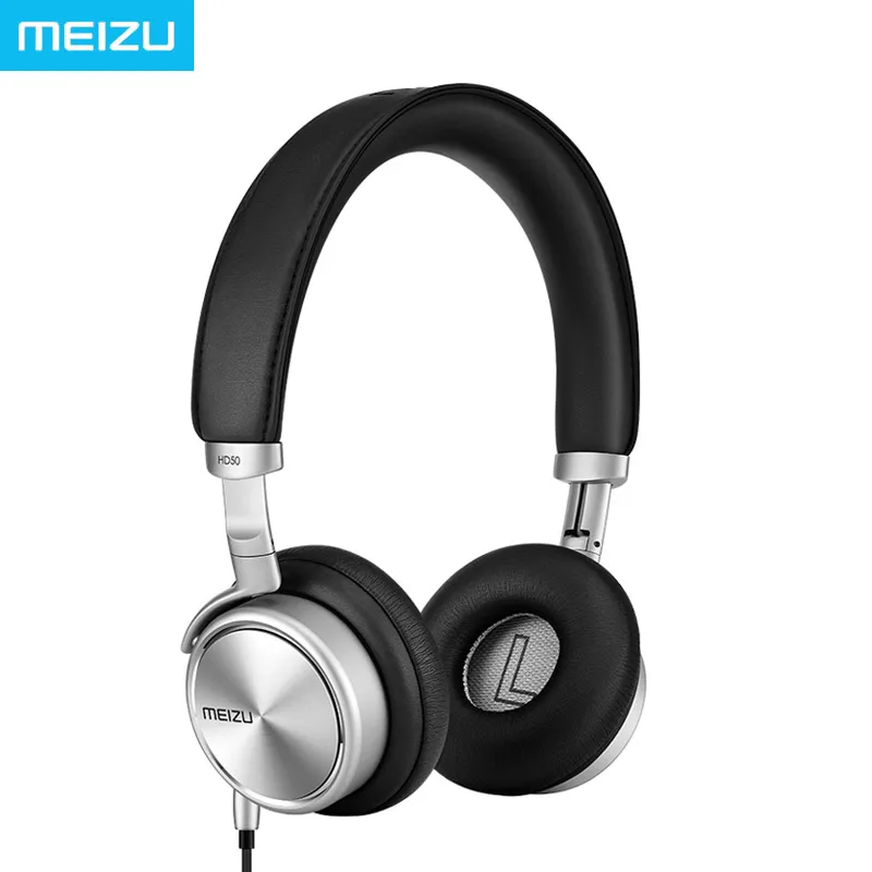 Sale Prices e-EMS Free Shipping Original Meizu HD50 Headphones Mp3 Stereo Bass HIFI Headset Earphone Aluminium alloy shell for smartphone
