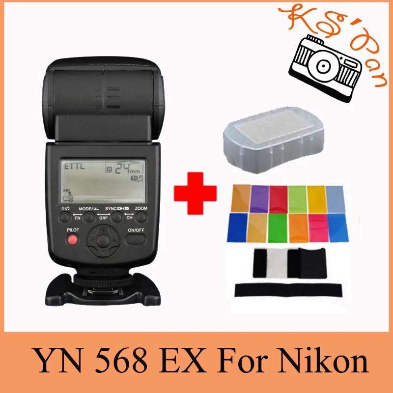

Yongnuo YN-568EX for Nikon YN 568Ex HSS Flash Speedlite YN 568 D800 D700 D600 D200 D7000 D90 D80 D5200 D5100+ 12 Pcs Color Cards