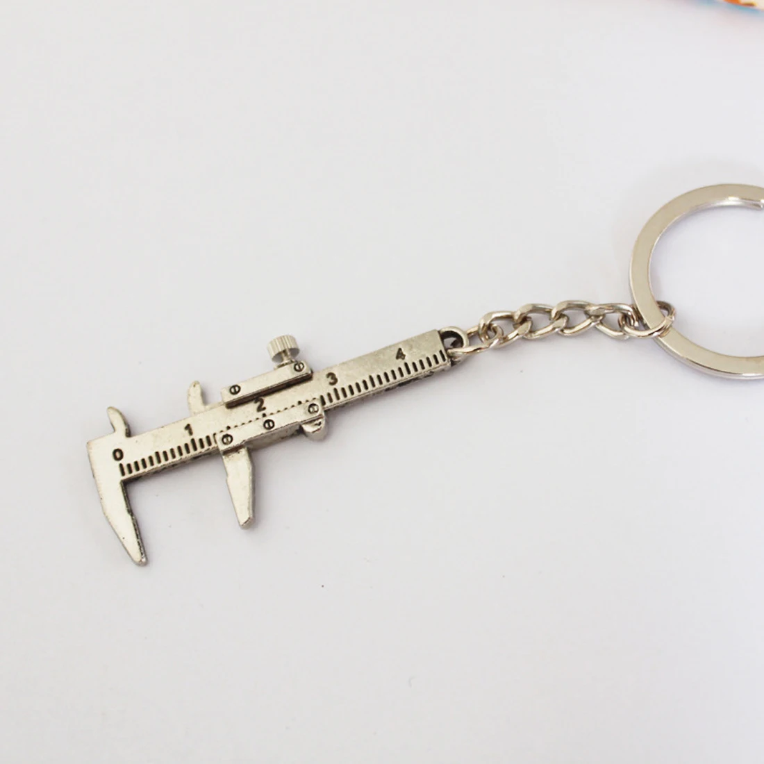 

Dewtreetali Hot Metal Movable Vernier Caliper Ruler Model Keychain Key Chain Keyring Keyfob Tool Gift Car Accessories