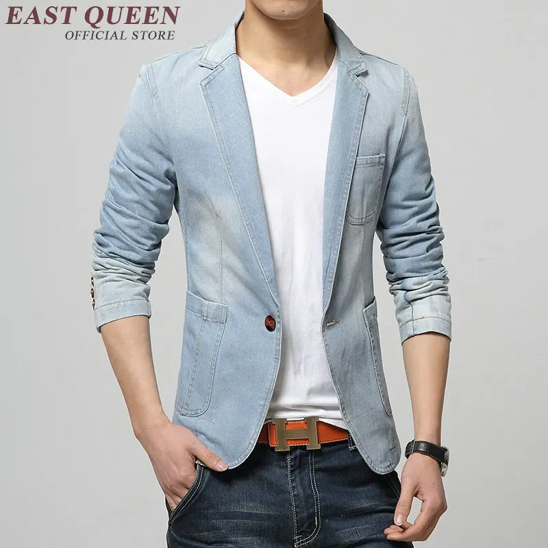 Denim blazer men male business wedding blazer for men christmas suit dress jacket latest coat pant designs KK2371